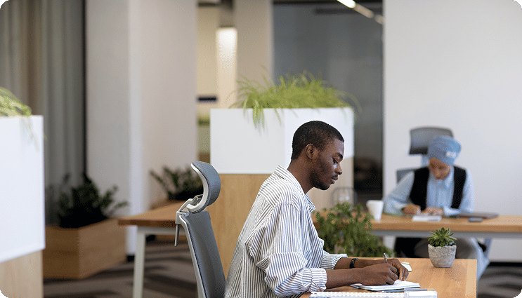 Man at desk