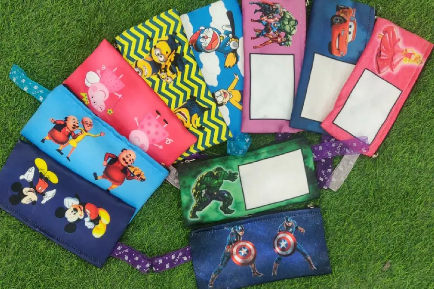 Corporate Gifting, Brand Promotions, Personalized Home Decor Manufacturer 2 Sublimation Cartoon Pencil Pouch