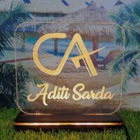 Personalized CA Name Plate LED Lamp Corporate Gift for Chartered Accountants