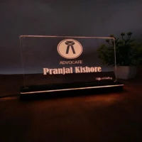 Acrylic led Lawyer name plate for Advocate
