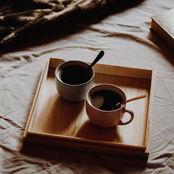 wooden serving tray set