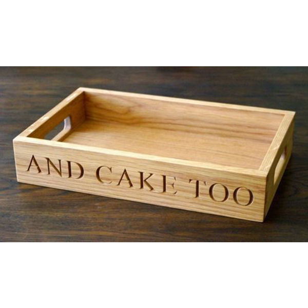 wooden serving tray set