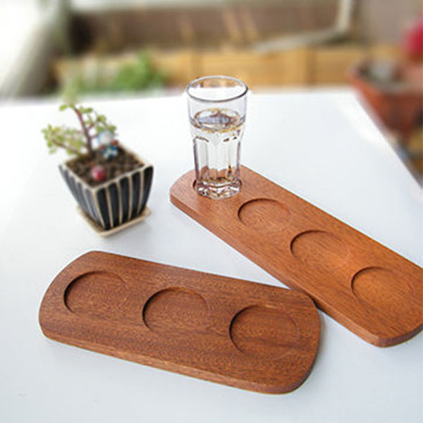 wooden serving tray set