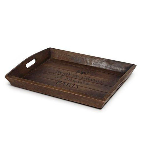 wooden serving tray set