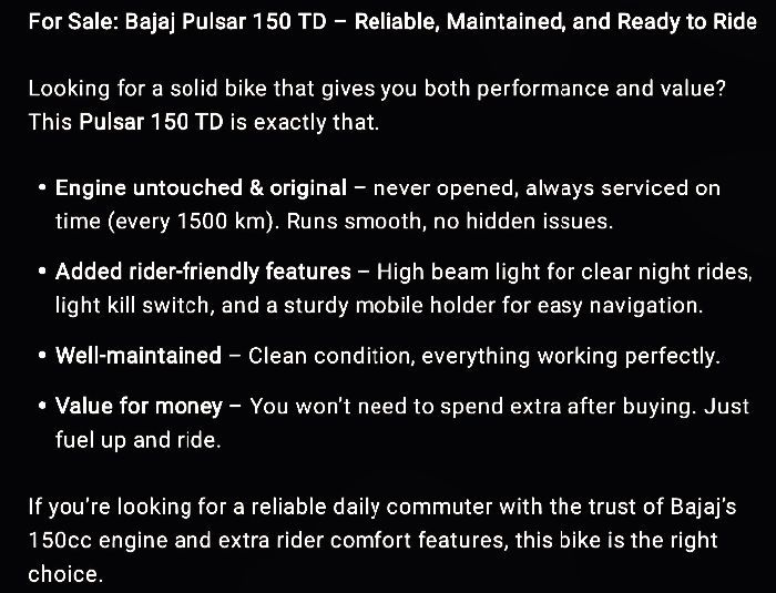 Used 2018 Bajaj Plusar 150 bike for sale in Janakpur - Image 5 of 5