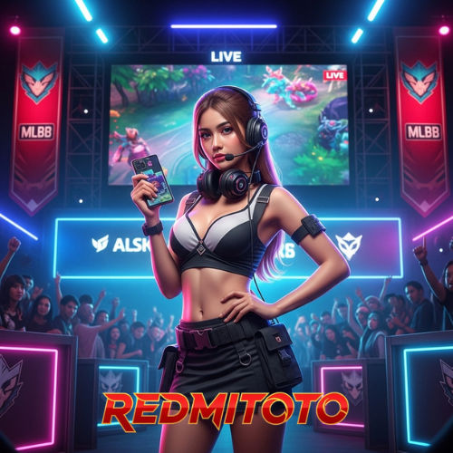 Seorang pemain Mobile Legends wanita dengan sorotan di panggung esports, mewakili isu sensasi vs prestasi dalam turnamen MLBB cewek.
