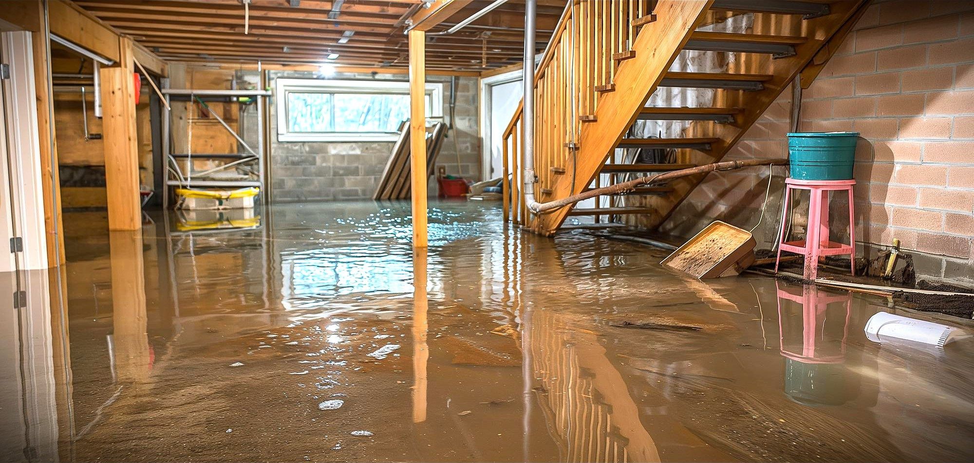 Flooded basement in Cincinnati due to sump pump failure
