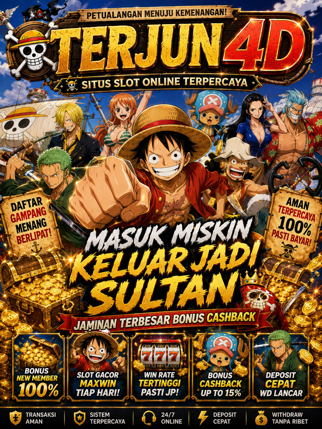 Sertifikat, penghargaan, tanda, atau dokumen yang dipajang di TERJUN4D - Masuk Miskin Keluar Jadi Sultan, Jaminan Terbesar Bonus Cashback