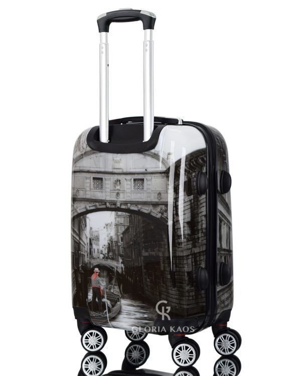 Trolley da cabina 50 cm valigia rigida 4 ruote in abs policarbonato  stampato a fantasia antigraffio e impermeabile compatibile voli lowcost  come Easyjet Rayanair art happiness - Valigie e Trolley