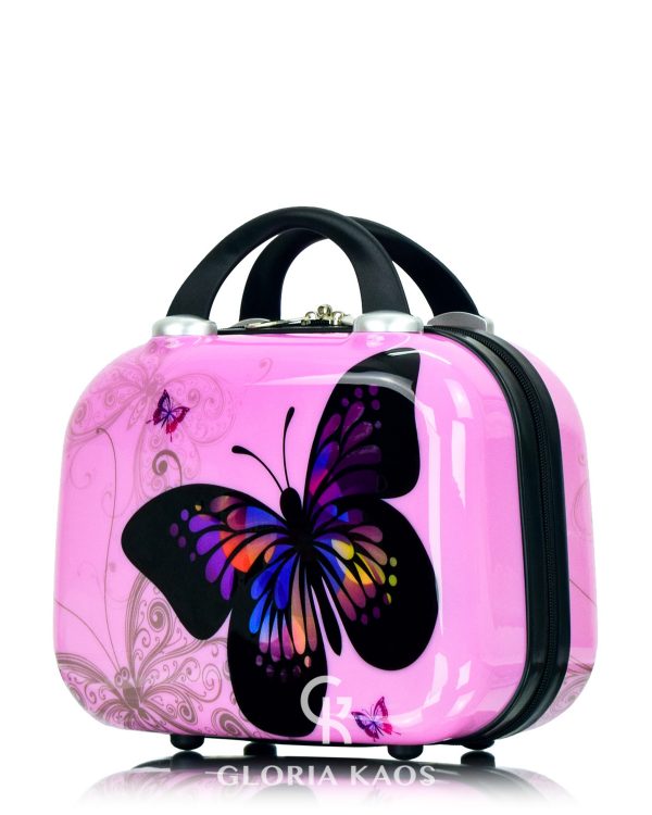 Mini Vanity Case Butterfly Pink