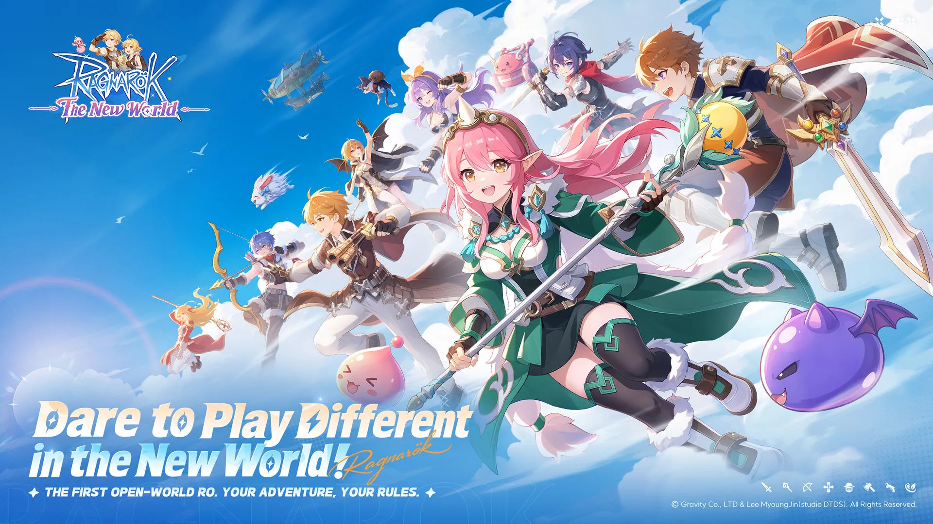 Ragnarok The New World official key art featuring adventurers and monsters