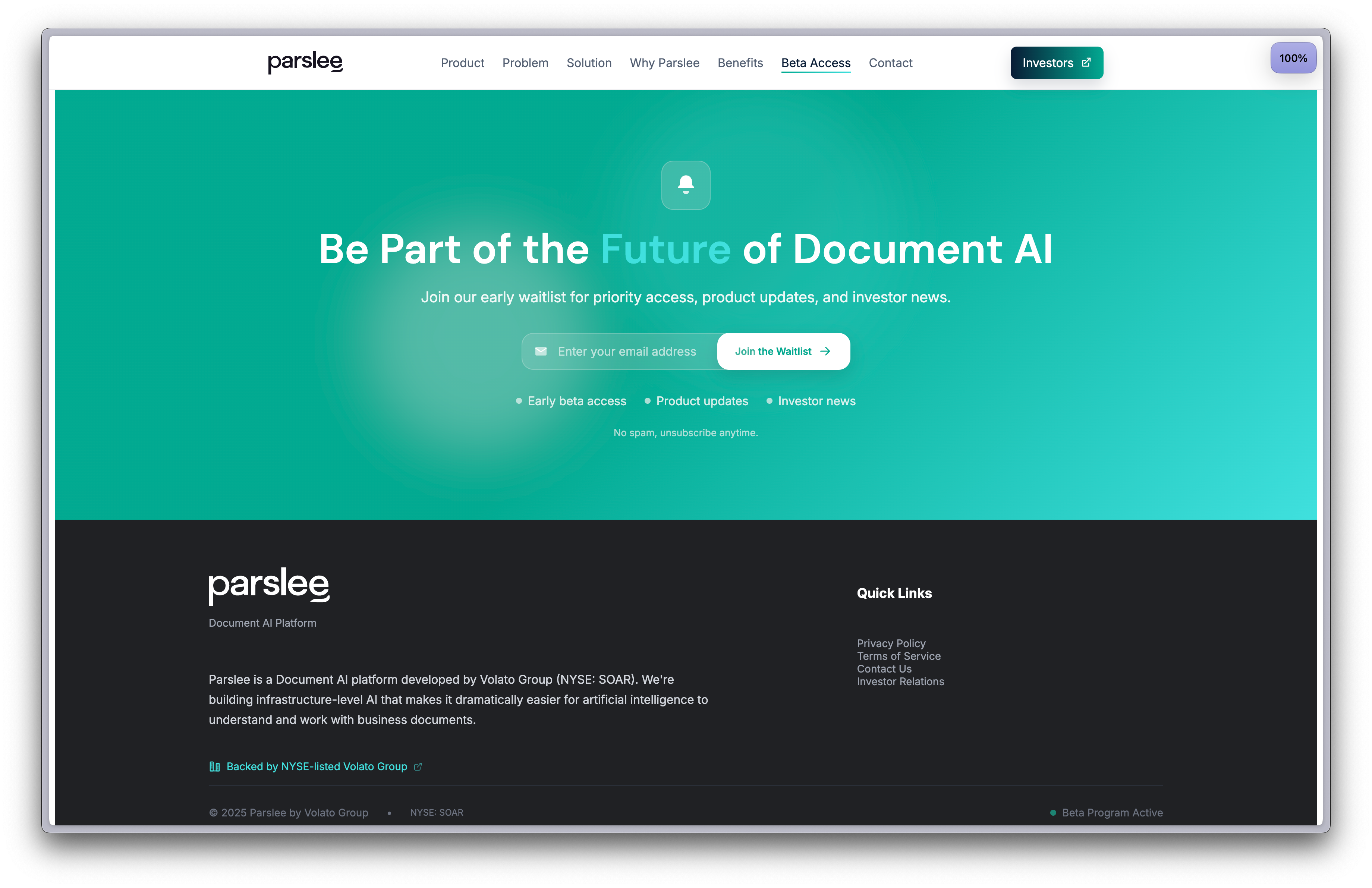 Cilantro Site Screenshot