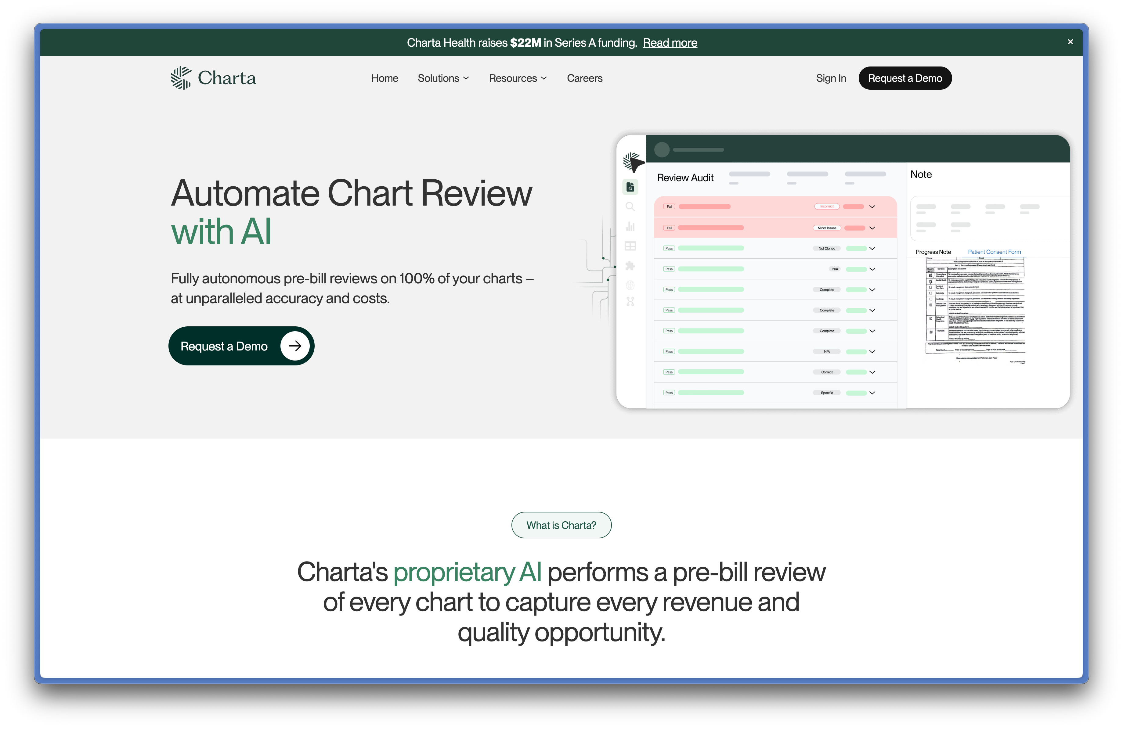 AI-Powered Chart Review banner