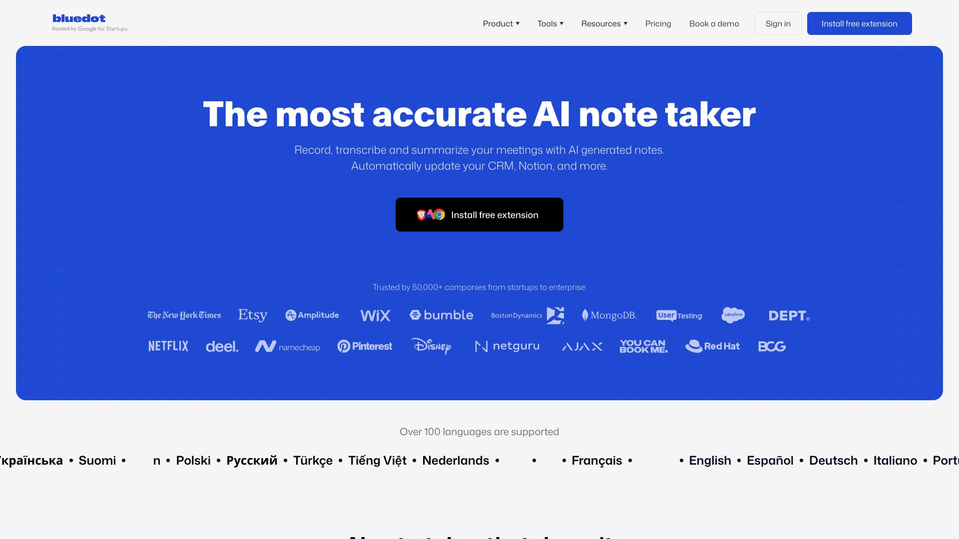 The most accurate AI notetaker for Google Meet