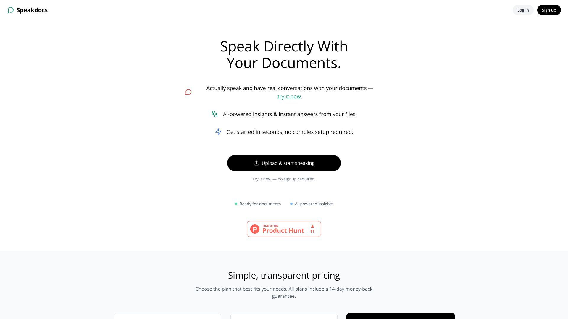 Speak Directly With Your Documents.