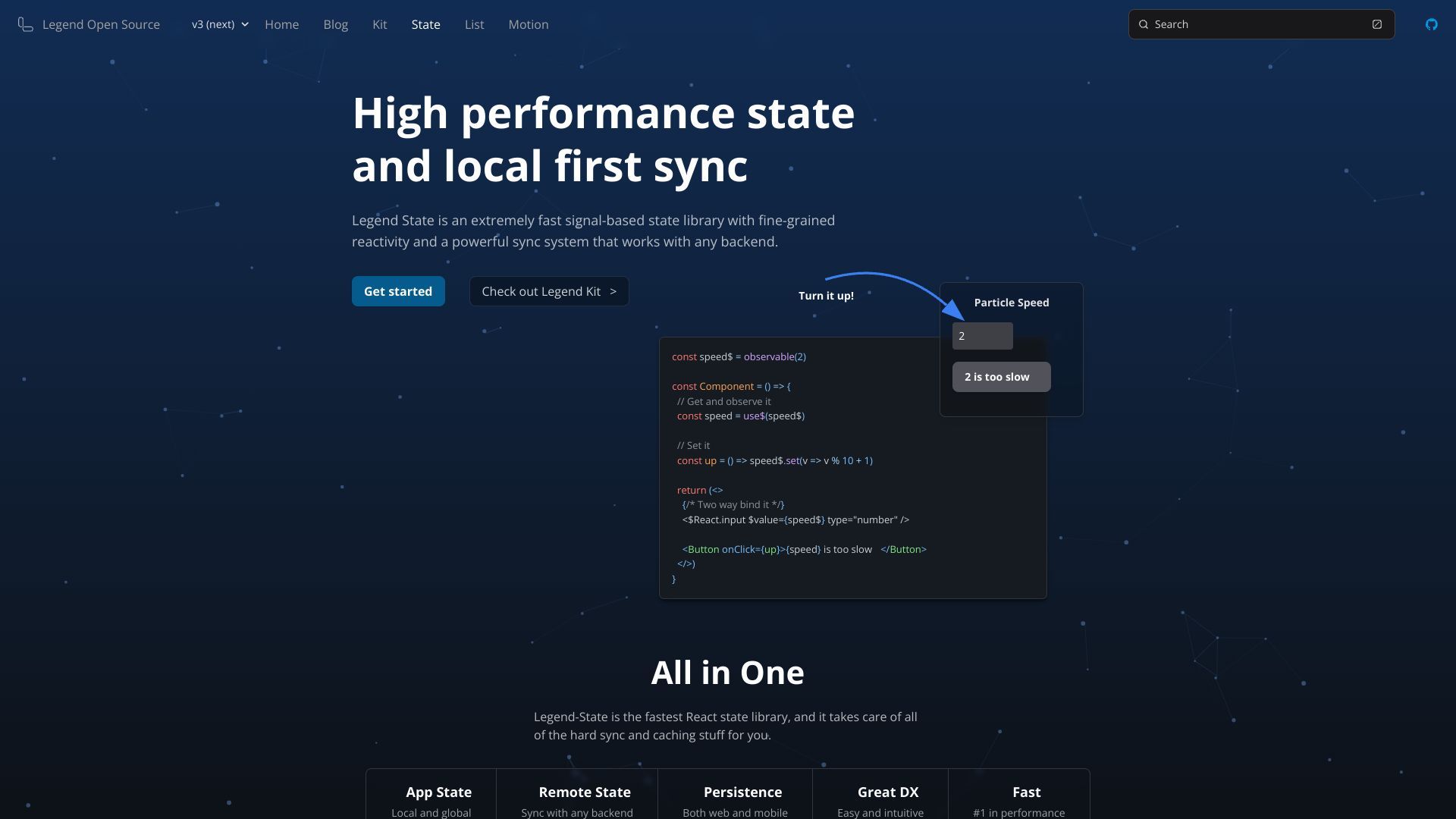 High performance state and local first sync