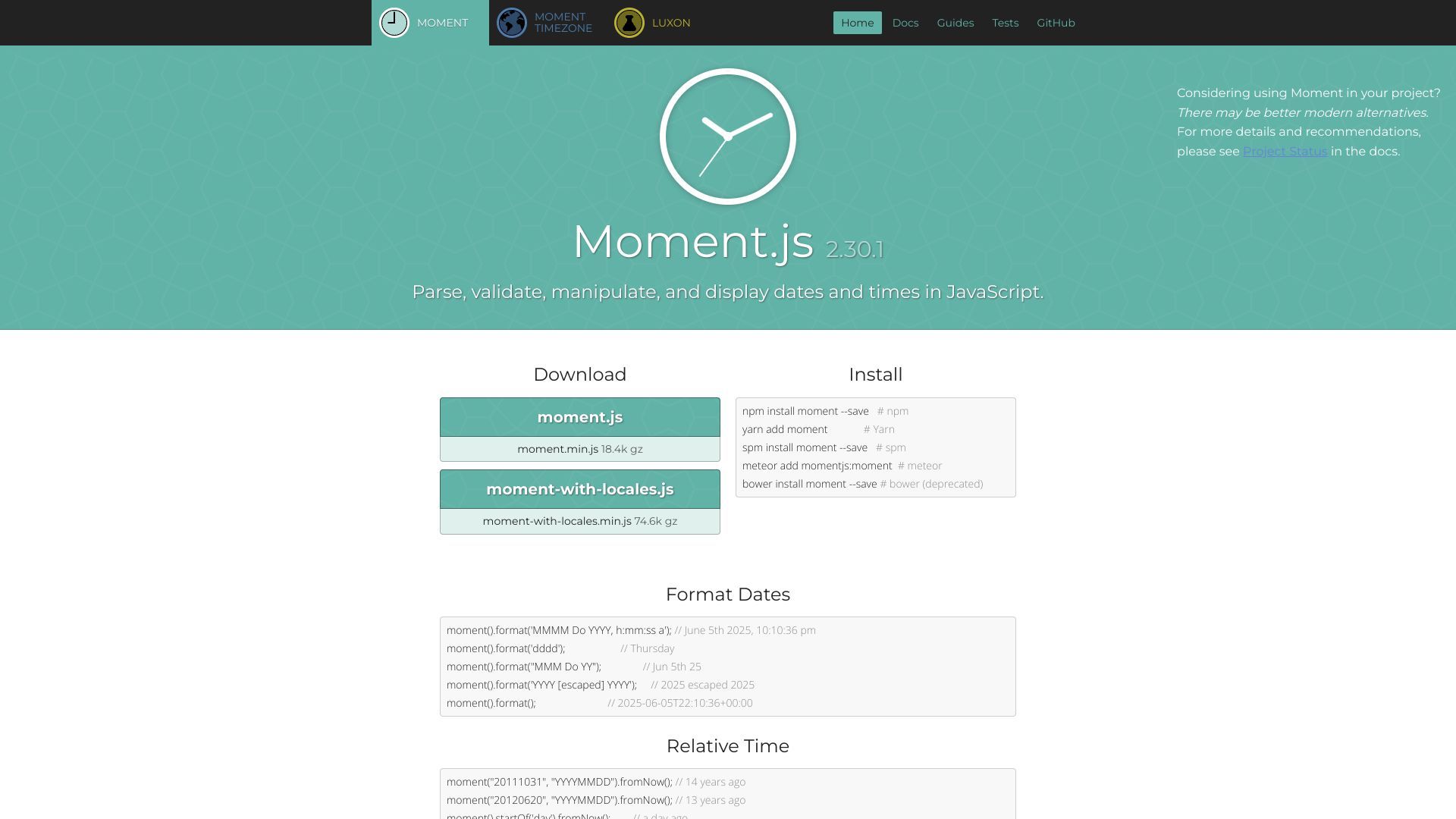 Moment.js | Home