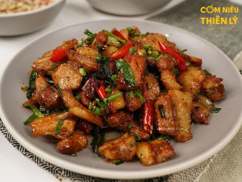 Caramelized pork with crispy edges, rich in flavor and perfect for pairing with rice