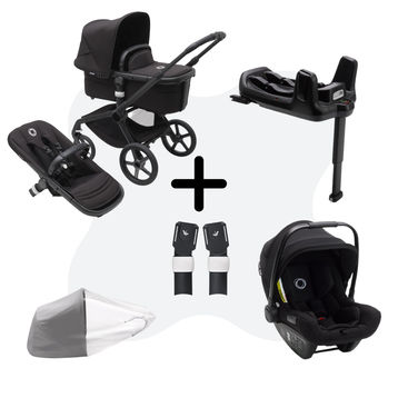 Bugaboo Fox 5 Black Midnight Black 3 in 1 Bundle