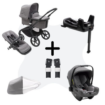 Bugaboo Fox2 Complete Stroller - Black/Grey Melange/Grey Melange