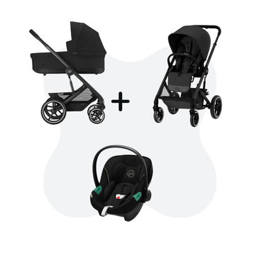 Cybex Balios S Lux Travelsystem Moon Black  - Black Frame 2023 with Aton S2