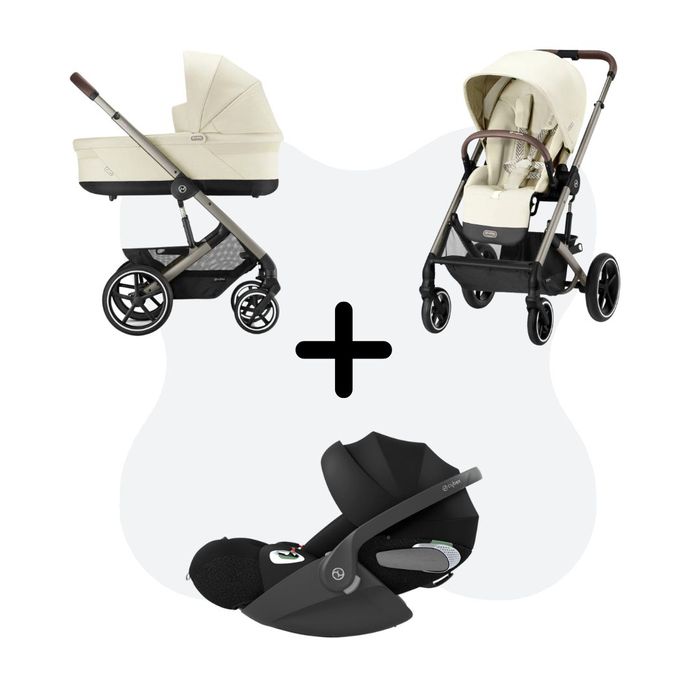 Cybex Balios S Lux Taupe Pushchair & Carrycot - Seashell Beige