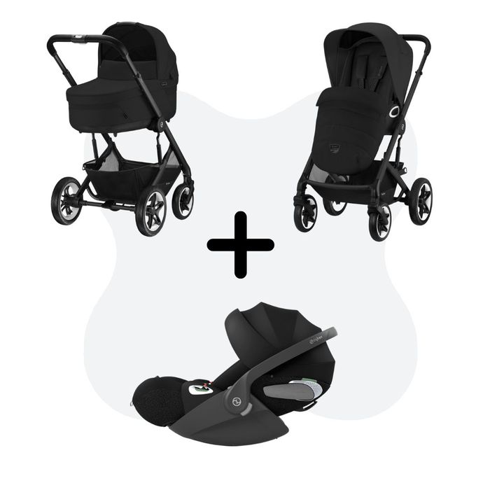 Cybex Talos S Lux Travelsystem Moon Black Black Frame 2023 with Cloud T