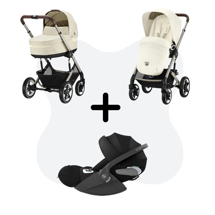 Cybex Balios S Lux Taupe Pushchair & Carrycot - Seashell Beige