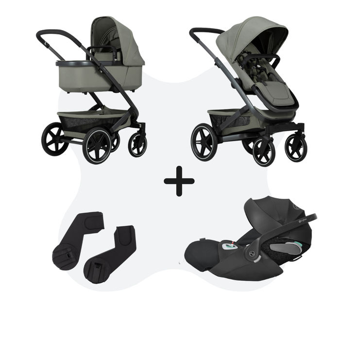 opbouwen Boos worden sympathie Joolz Geo 3 Sage Green + Adapters + Cybex Cloud Z2 Deep Black