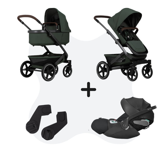 Structureel Aanhankelijk Schelden Joolz Geo 3 Urban Green + Adapters + Cybex Cloud Z2 Deep Black