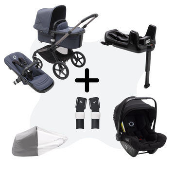 Bugaboo Fox 5 Graphite Stormy Blue 3 in 1 Bundle