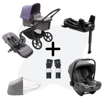 Bugaboo Fox 5 Black Grey Melange Customize Yourself 3 in 1 Bundle