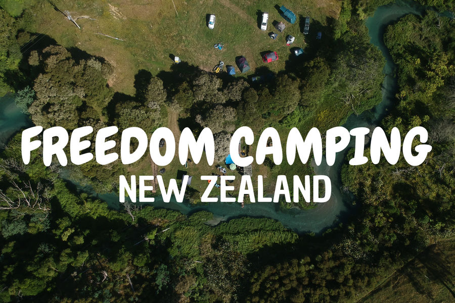 Breathtaking view of a free campervan campsite in New Zealand