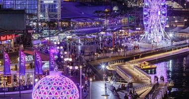 Night scene of Darling Harbour at Christmas