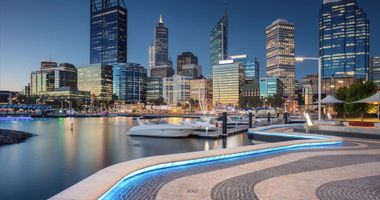 Perth Cityscape with marina in the foreground