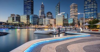 Perth Cityscape with marina in the foreground