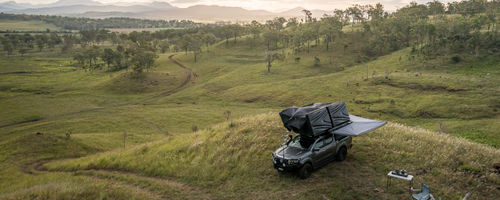 4WD camper in a vast landscape