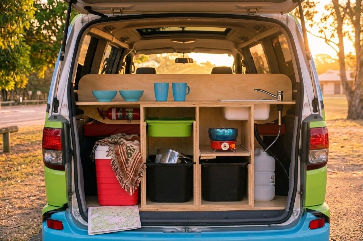 Mystery Machine camper kitchenette