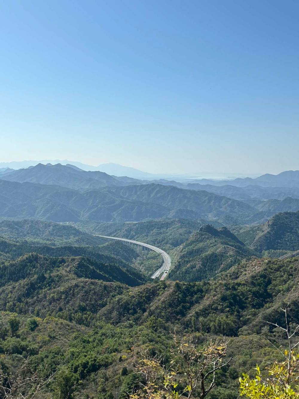 View of the landscape on the great wall in Jinshanling