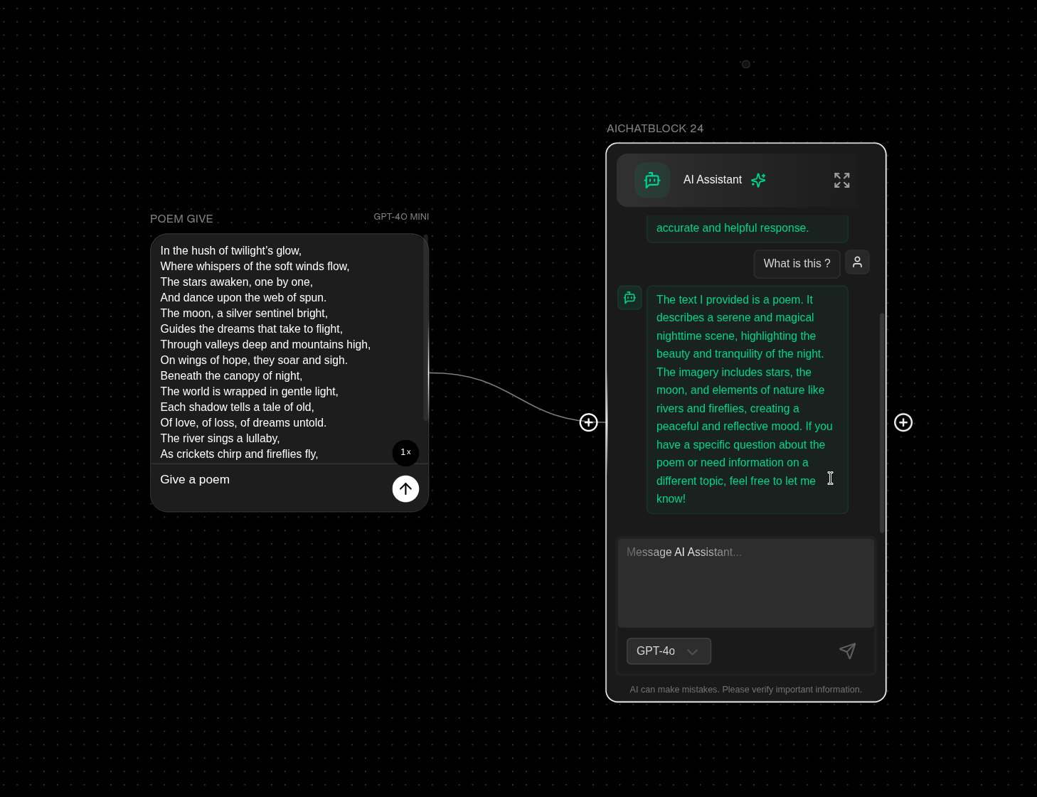 Text to AI Chat Bot Block