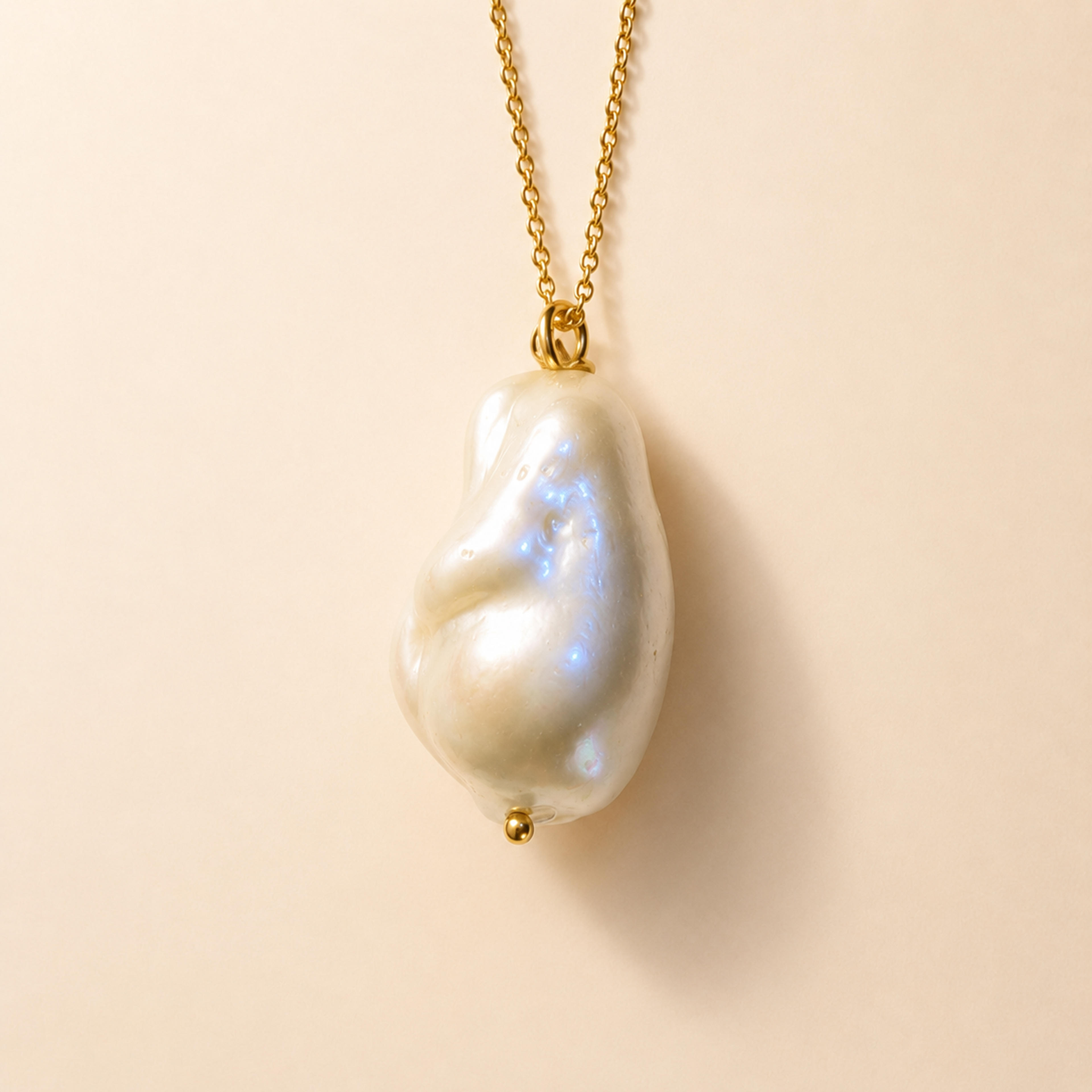 Lunar Glow Nested Oval Mother of Pearl Pendant
