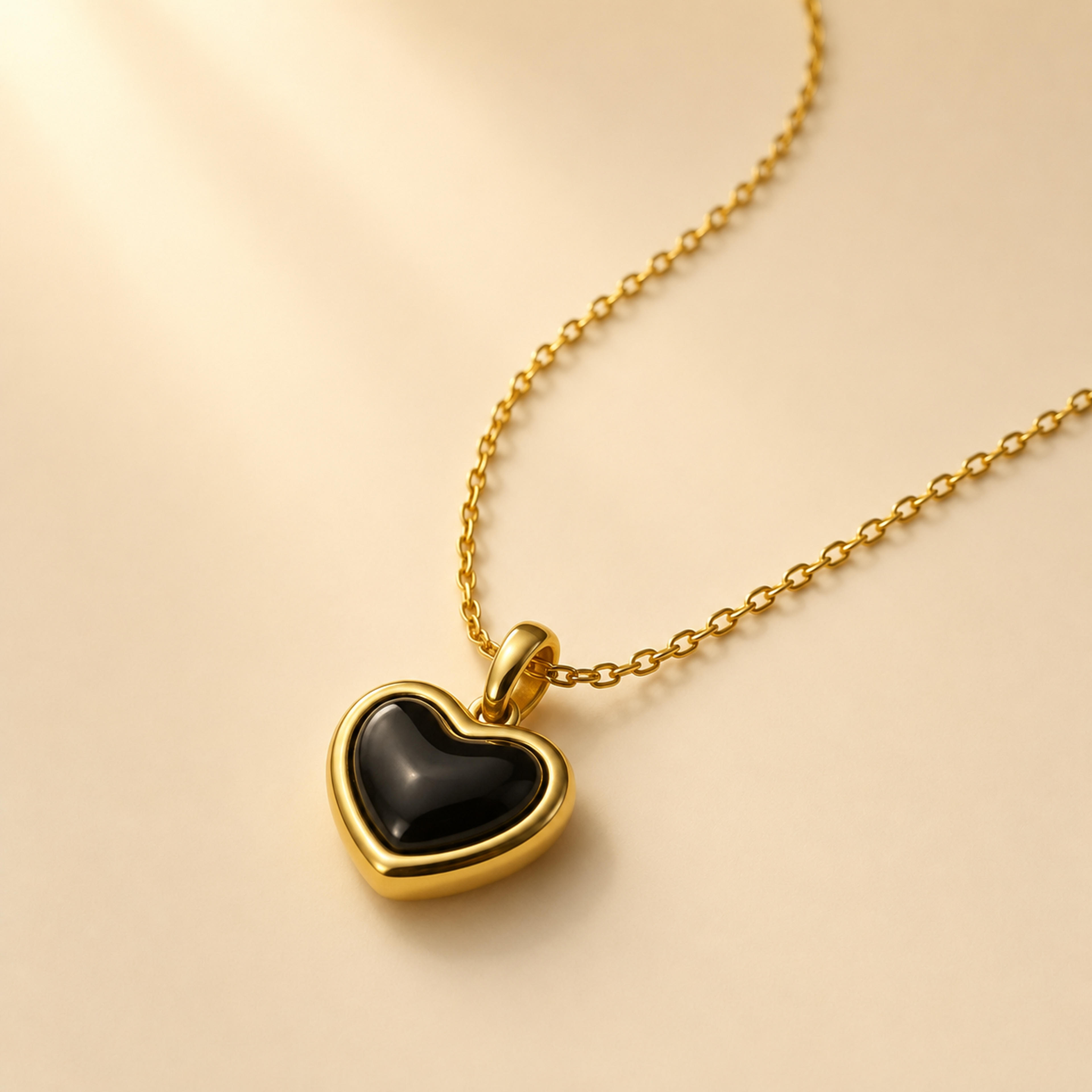 Midnight Eclipse Enamel Heart Pendant