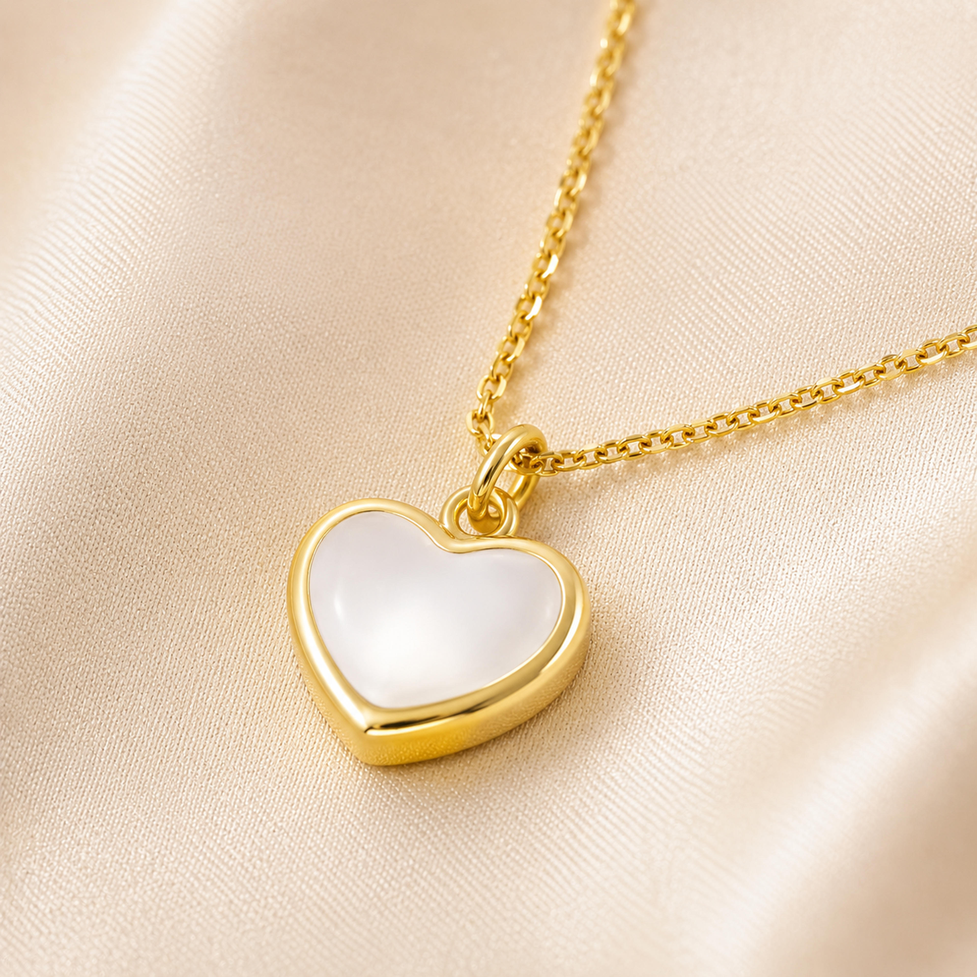 Milky Way White Enamel Heart Pendant