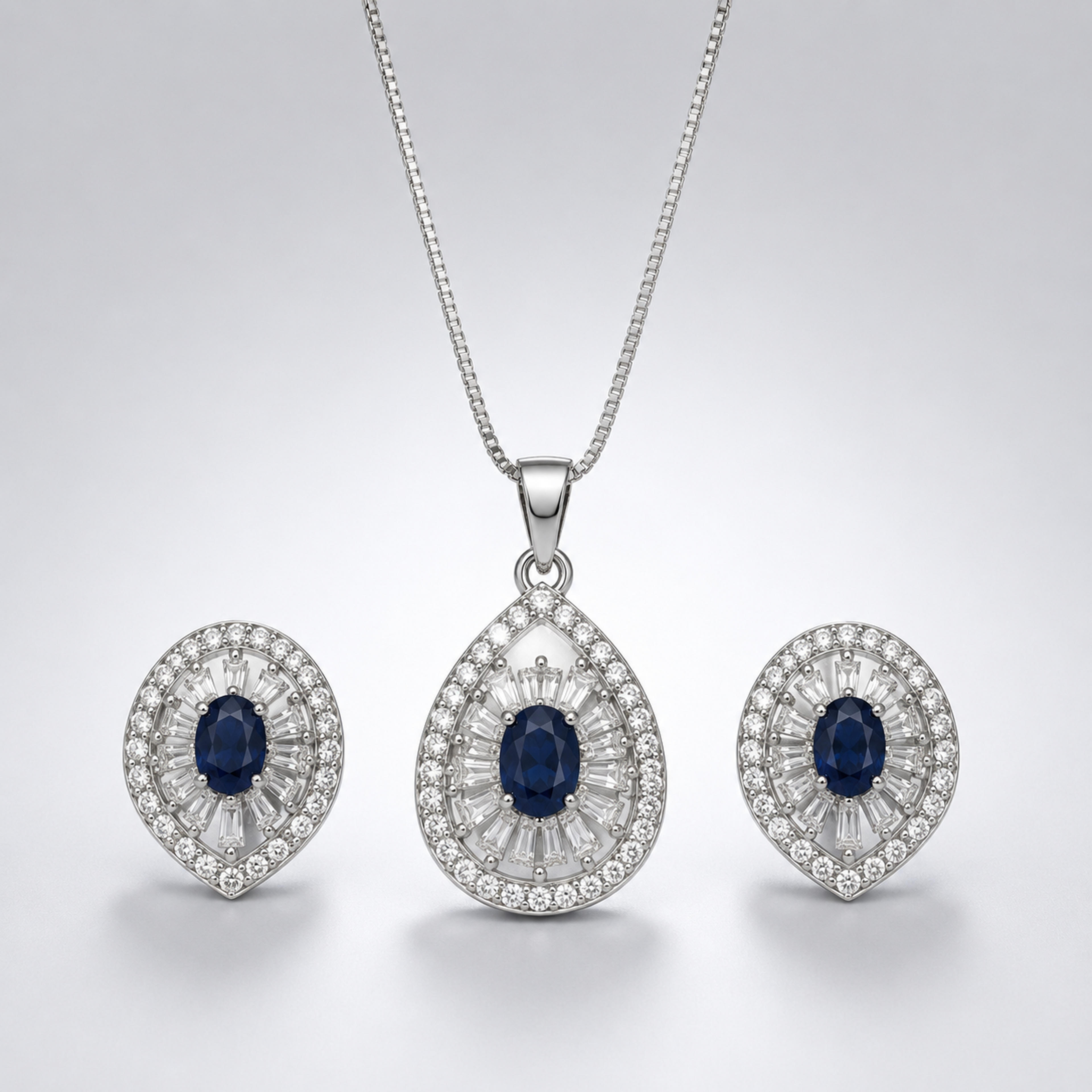 Azure Dewdrop Natural Blue Stone Pendant