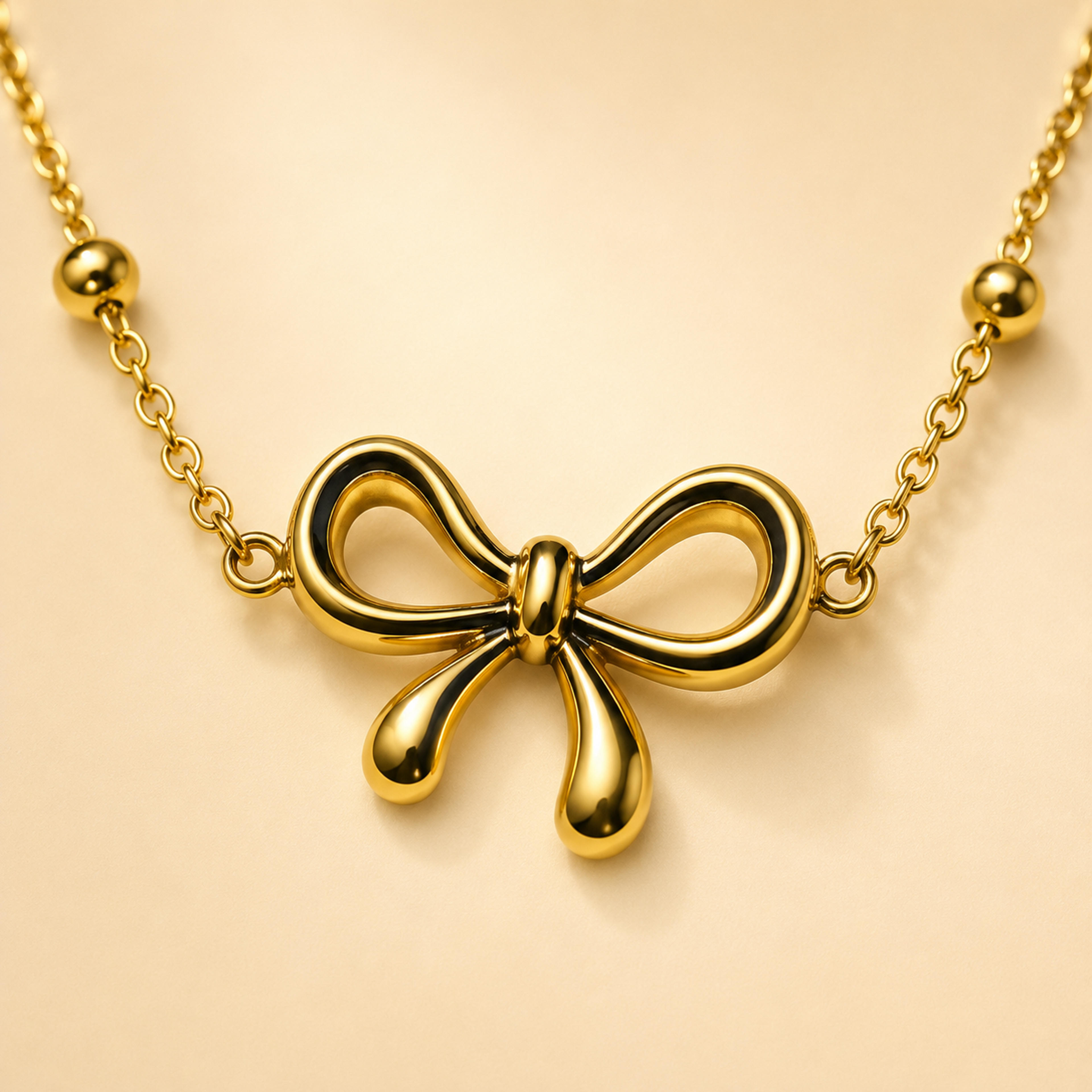 Gilded Ribbon Pleated Bow Jewelry Trio