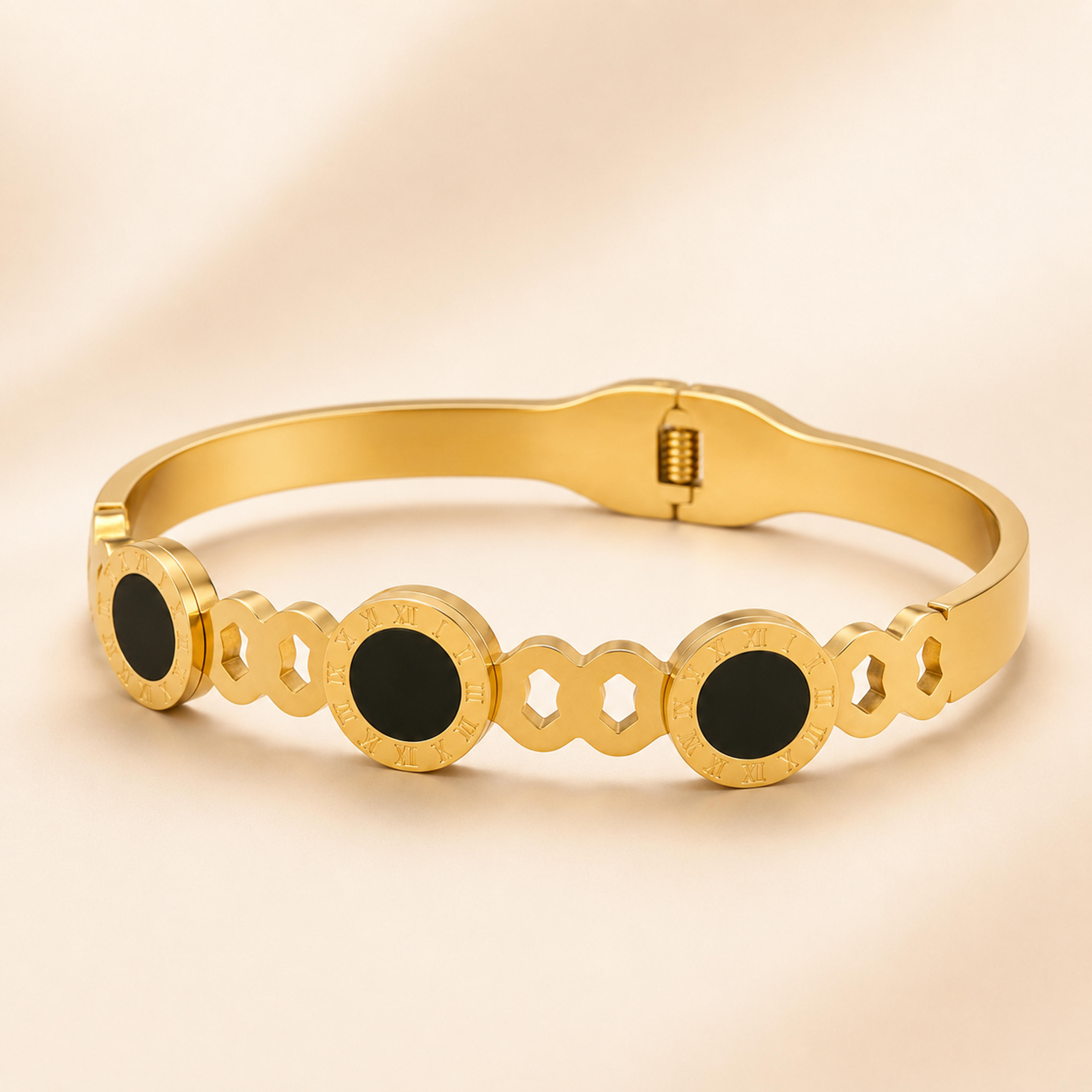 Midnight Blossom Roman Ribbed Hand Cuff