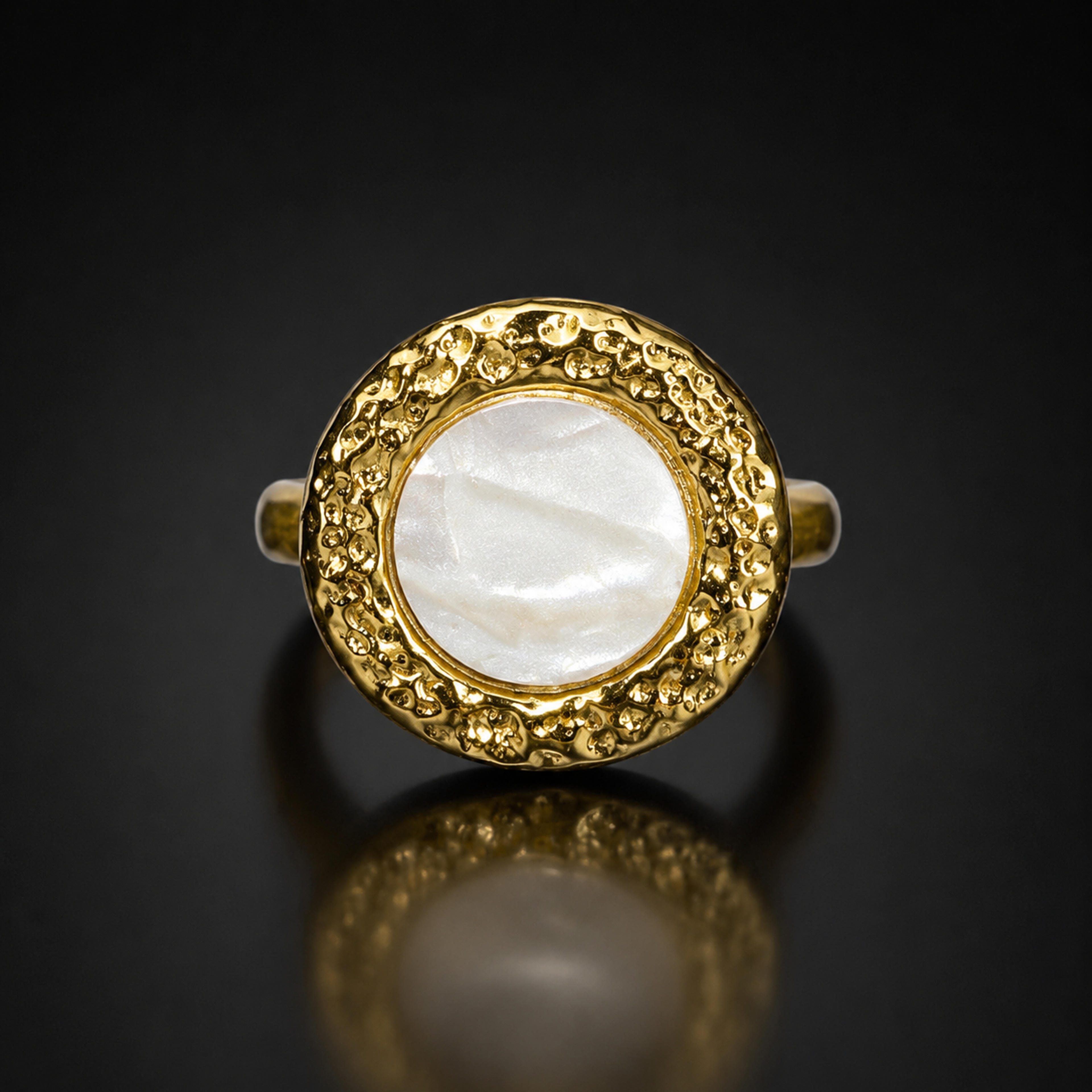 Iridescent Orbit Stainless Steel Adjustable Ring