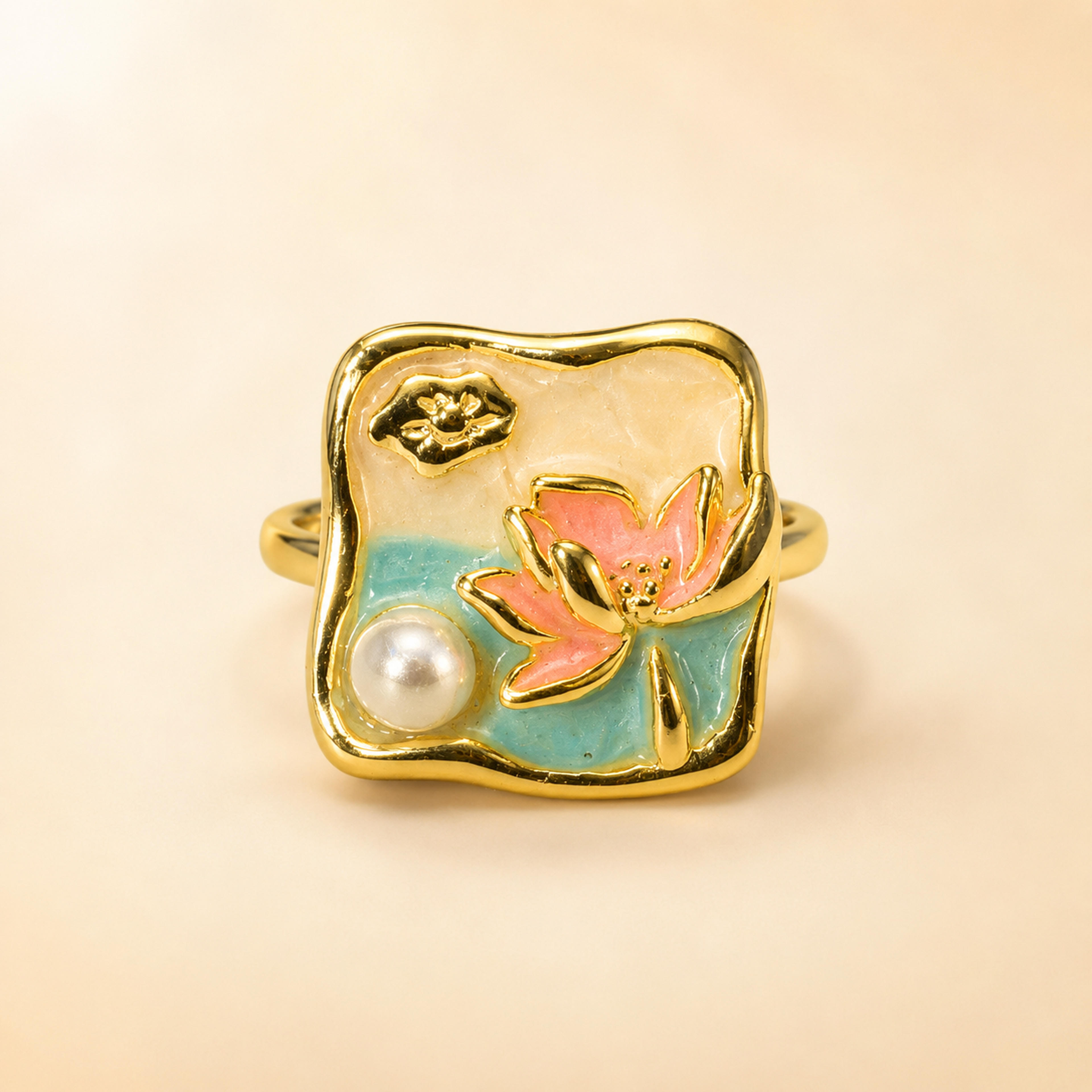 Blooming Lotus Stainless Steel Adjustable Ring