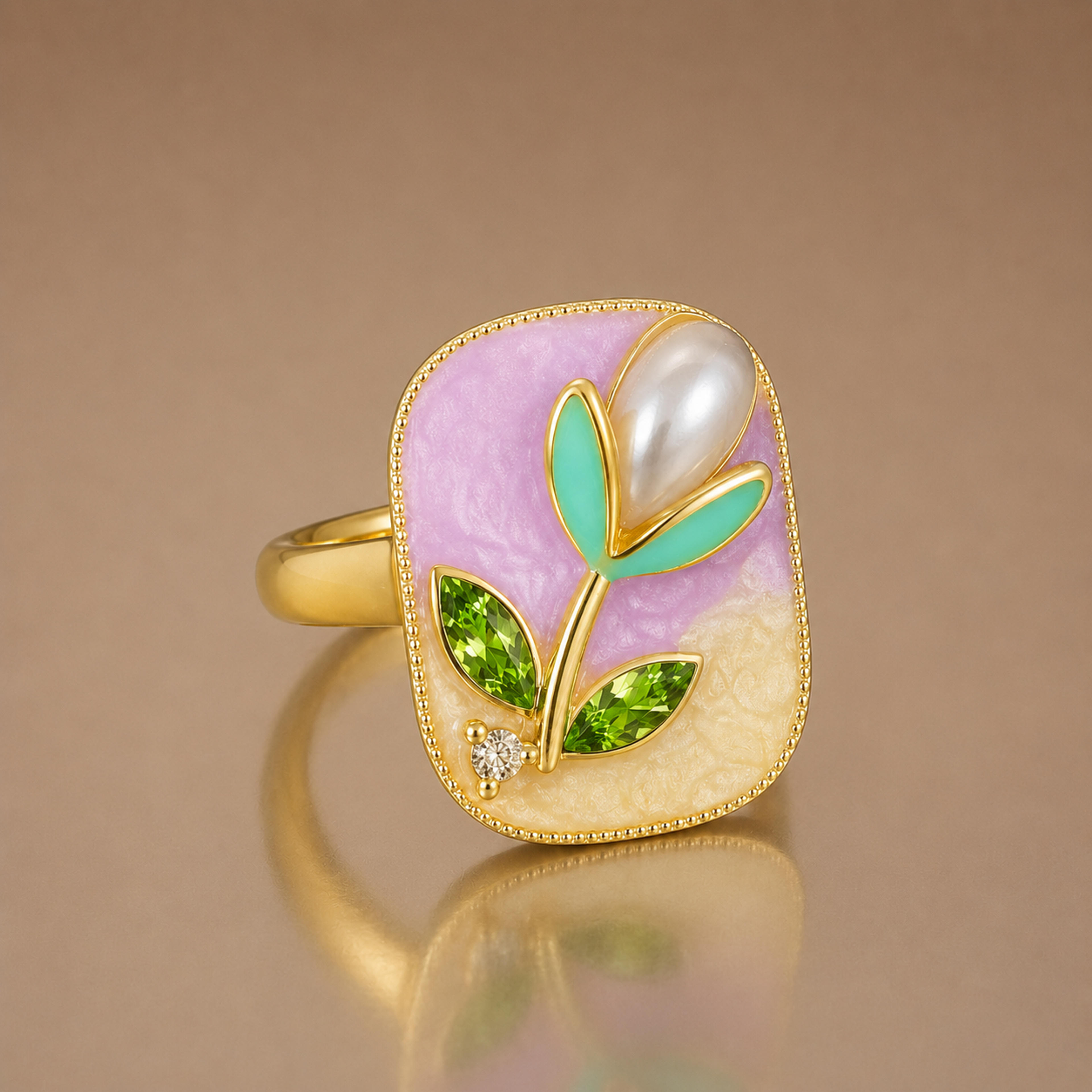 Celestial Lumina Clear Stainless Steel Adjustable Ring