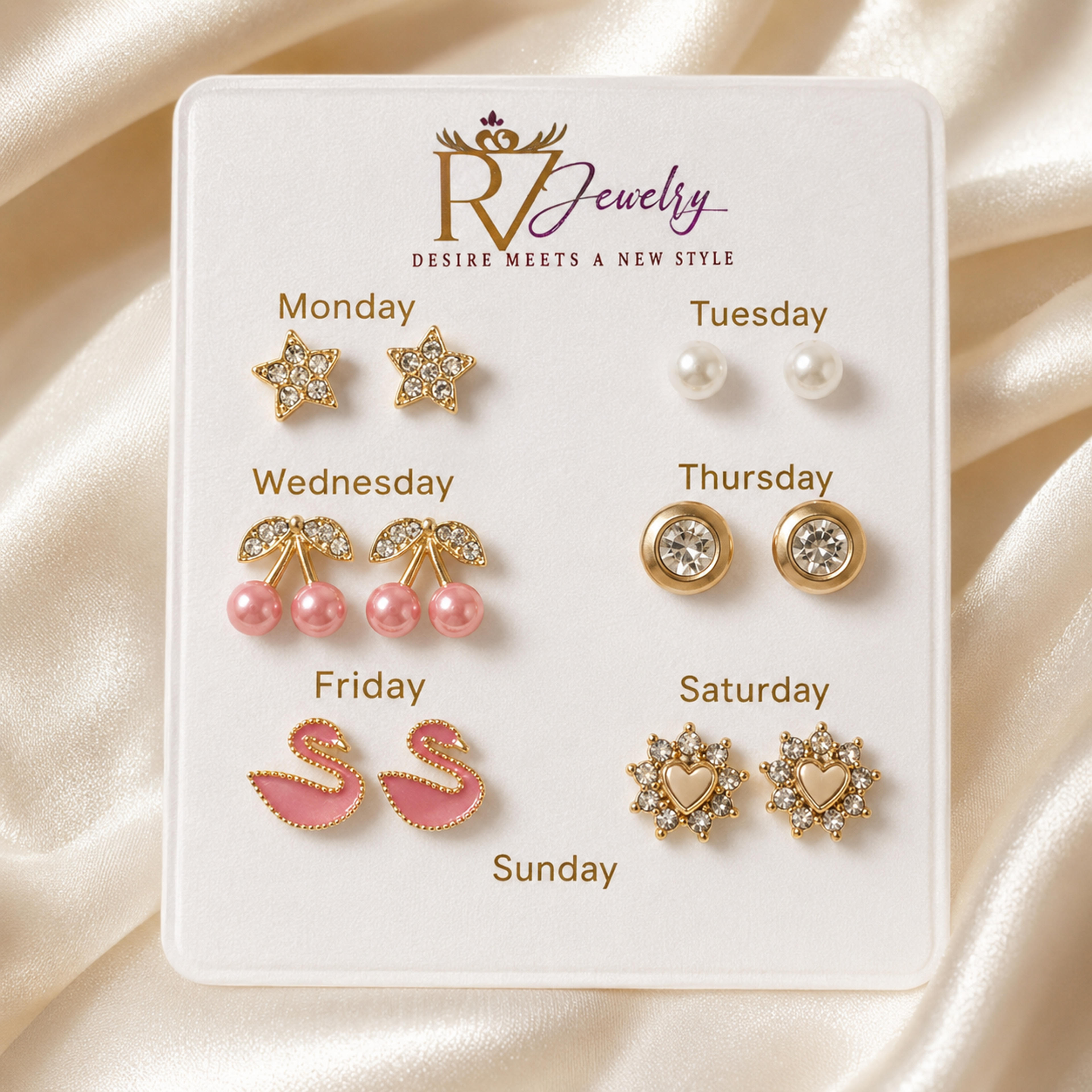 Nocturnal Grace 6-Pair Stud Collection